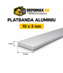 Platbanda aluminiu 10 x 3 mm, 6 metri (EN-AW 6060)